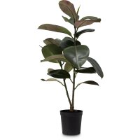 Ficus Elastica dunkelgrün - Gummibaum, Kunstpflanze, 95 cm