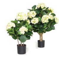 Hortensie - Hydrangea Kunstpflanze, 62 cm, creme