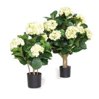 Hortensie - Hydrangea Kunstpflanze, 53 cm, creme