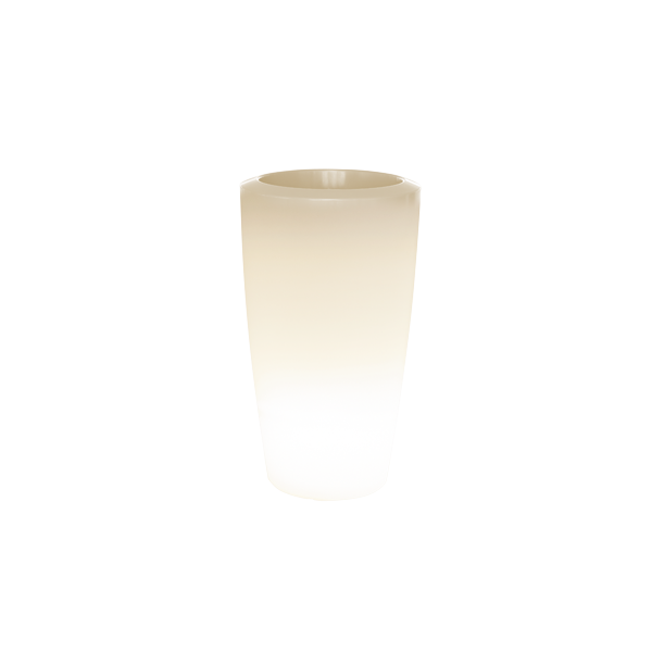 Pflanzkübel XXL Rovio III, transluzent, beleuchtet, warmweiß E27, L 62 B 62 H 110